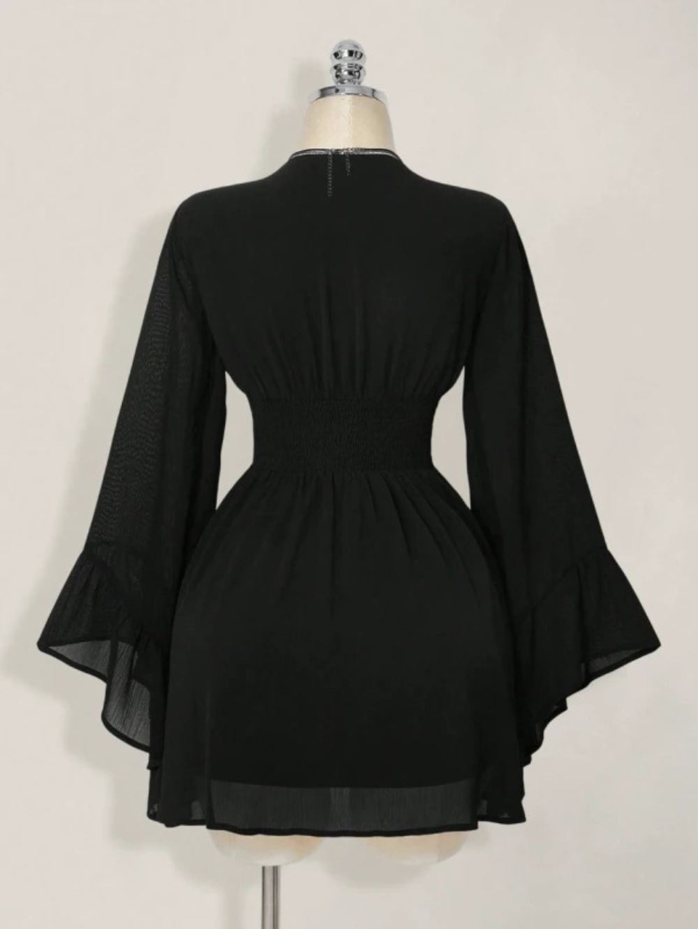 ZARA Chic Ruffle Collar Long Sleeve Top for Office